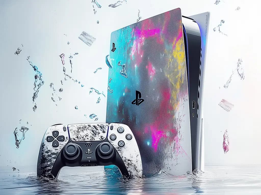 L'art de la peinture hydrographique : customisez votre PS5 avec des motifs incroyables
