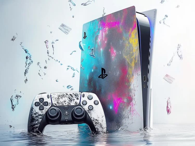 L'art de la peinture hydrographique : customisez votre PS5 avec des motifs incroyables